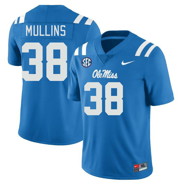 Ole Miss Rebels #38 Chucky Mullins College Football Jerseys Stitched Sale-Power Blue